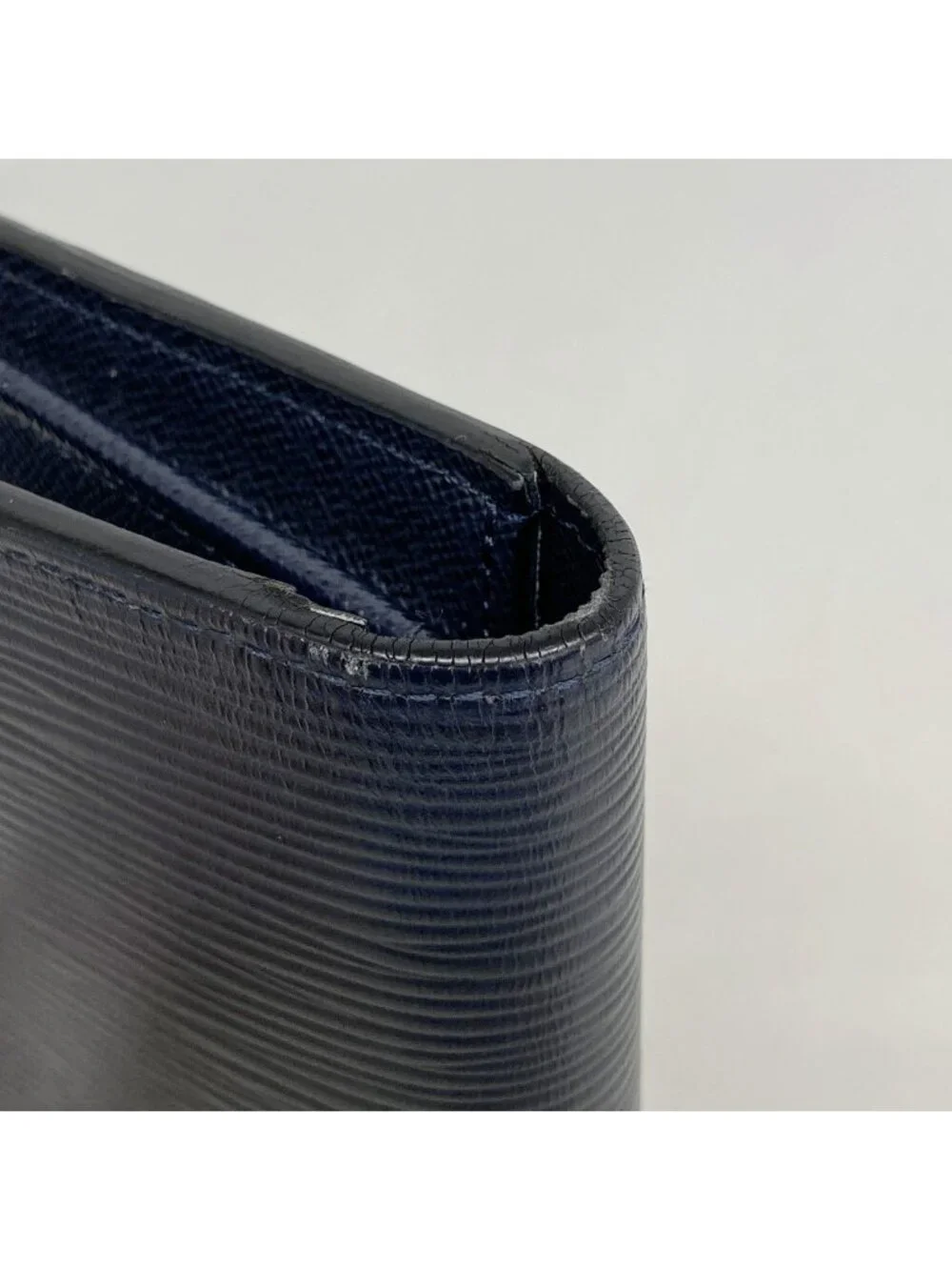 Louis Vuitton Wallet Epi Damier Graphite Portefeuille Brazza NM Blue Marine